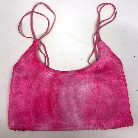 ASOS Swim Ultra High Cut Bikini, Hot Pink Tie Dye, One Size - Picture 3 of 6